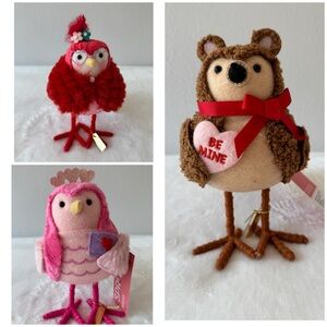 3pcs Featherly Friends 2025 Valentine's Day Decorative Object - Spritz New.